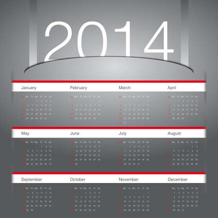 calendar 2014 year simpleのイラスト素材