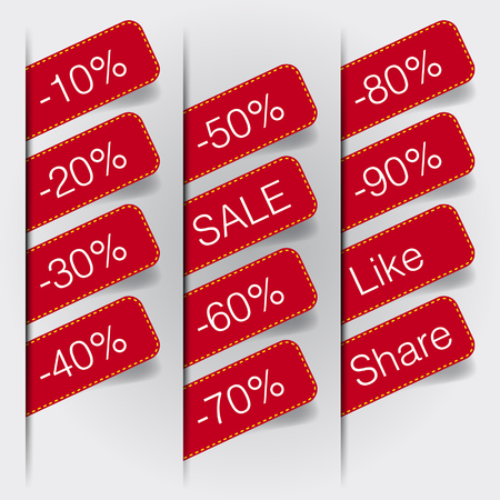 Discount labels red simple designのイラスト素材