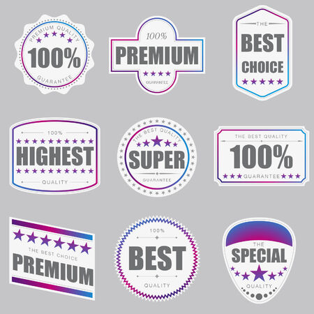 Collection of Premium Quality Labelsのイラスト素材