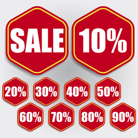 Sale labels red themeのイラスト素材
