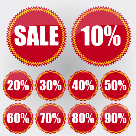 Sale labels redのイラスト素材