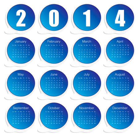 blue paper 2014 calendar vectorのイラスト素材