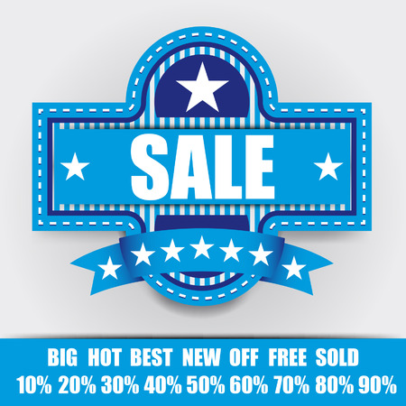 blue sale tag Minimal Designのイラスト素材