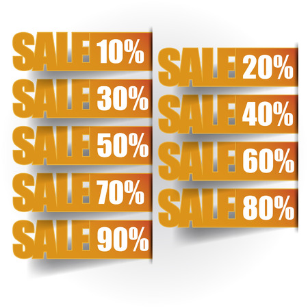 orange paper tag discountのイラスト素材