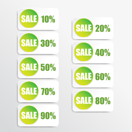 green paper and white discount labelsのイラスト素材