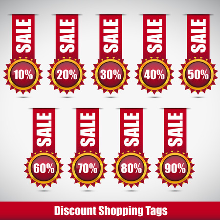 red discount shopping tags with sale wordのイラスト素材