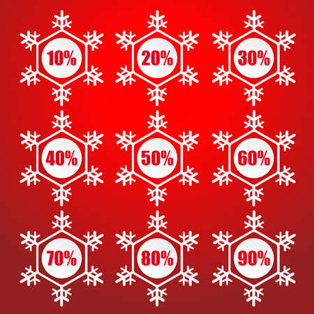 snowflake discount tagのイラスト素材