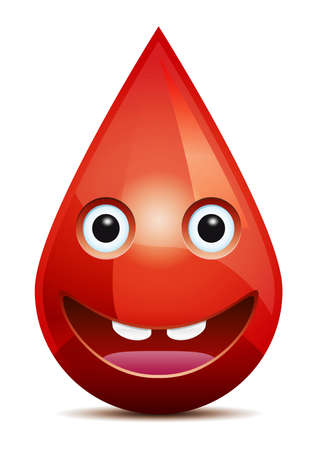 Drop of blood face  emoticon  on white background のイラスト素材