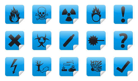 Isolated Danger sign collection  set  with shadow on backgroundの写真素材