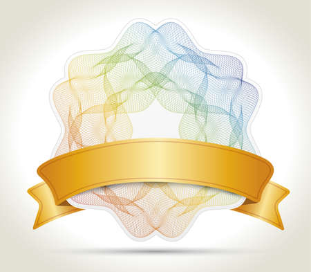 Certificate vintage ornament with gold ribbon and shadow for your text のイラスト素材