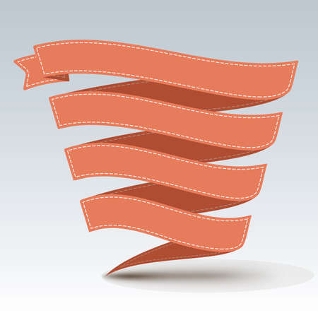 Isolated vector ribbon with white line border and shadow for your text のイラスト素材