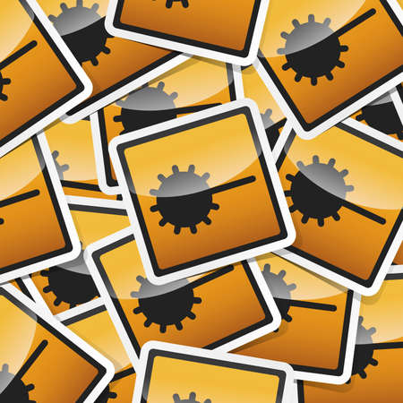 Danger, hazard sign, icon sticker style collection with shadow.のイラスト素材