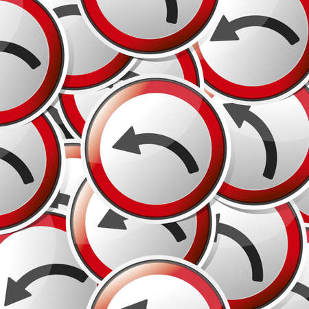 Traffic board symbol - sticker style collection with shadow.のイラスト素材