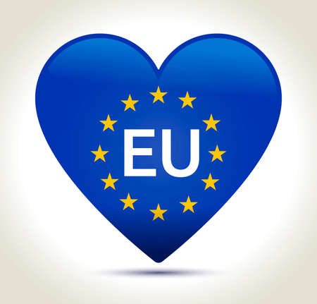 European union flag in heart shapeのイラスト素材