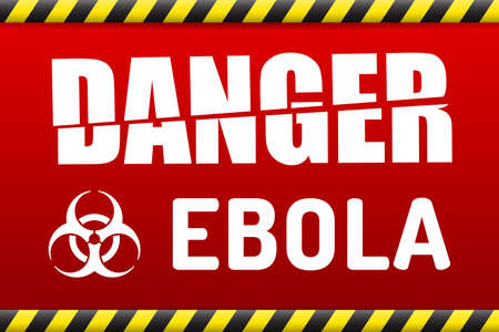 Ebola Biohazard virus danger sign with reflect and shadow on white background.のイラスト素材