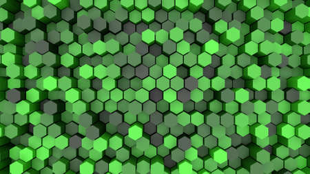 3d background hexagons of different heightの写真素材