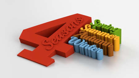 Four Seasons - 3D Quality Render - Isolatedの写真素材