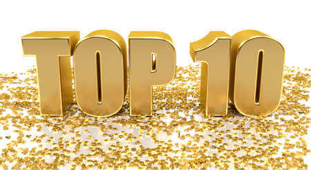 TOP 10 - with stars on white background - High quality 3D Renderの写真素材