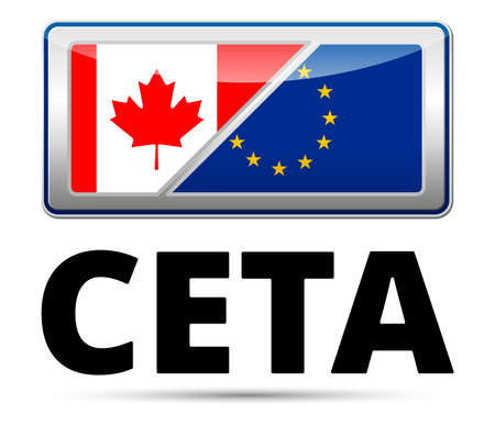CETA - comprehensive economic and trade agreement between Canada and the European Union.のイラスト素材
