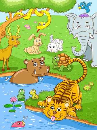 the animals in tropical forestsの写真素材
