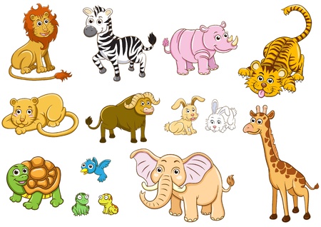 set of Illustration  animal cartoonの写真素材