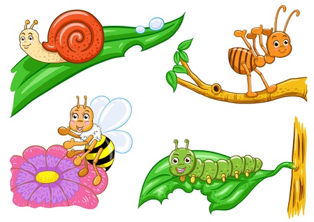 set of illusion insect cartoonの写真素材