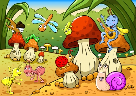 Insects family on the groundの写真素材