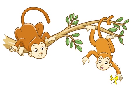 monkey File  no Gradients, no Effects, no mesh, no Transparencies のイラスト素材
