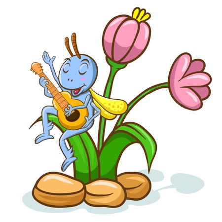 grasshopper.EPS10 File - no Gradients, no Effects, no mesh, no Transparencies.All in separate group for easy editing.のイラスト素材