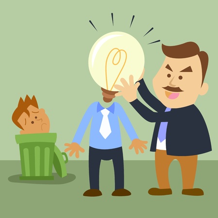  illustration of business cartoon  Change a headsのイラスト素材
