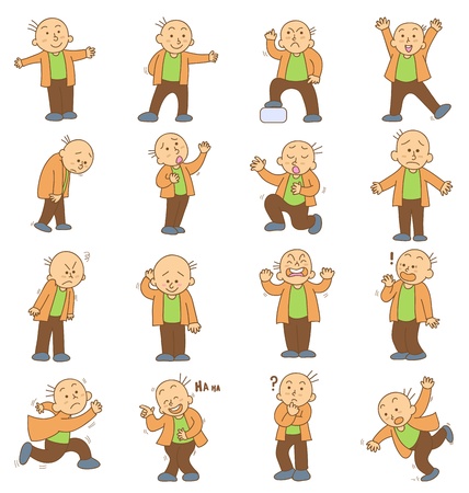 set of funny cartoon office worker vectorのイラスト素材