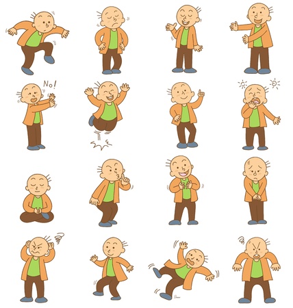 set of funny cartoon office worker vectorのイラスト素材