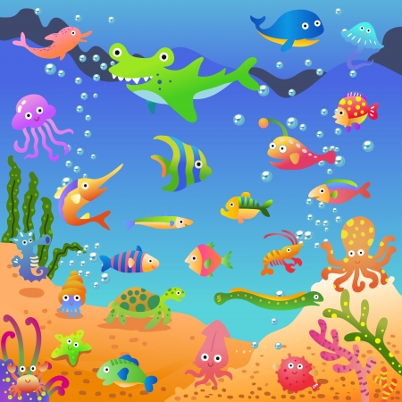 unde deep blue sea. EPS10 File - simple Gradients のイラスト素材