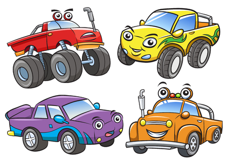 Cartoon the off road car.EPS10 File  simple Gradients,のイラスト素材