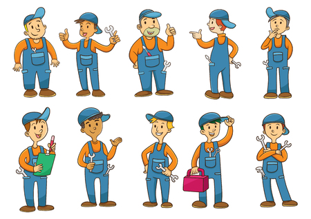 mechanic cartoon charactor. EPS10  File simple technique.の写真素材