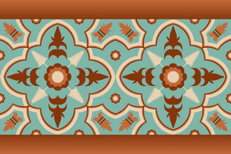 Geometric ethnic pattern seamless flower color oriental. seamless pattern. Design for fabric, curtain, background, carpet, wallpaper, clothing, wrapping, Batik, fabric,Vector illustration. pattern styのイラスト素材