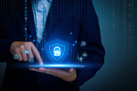 Network security system. Personal Data information on Tablet. Information and cyber security...