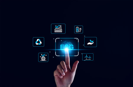 Environmental technology concept. sustainable ESG modernization development by using technology of...