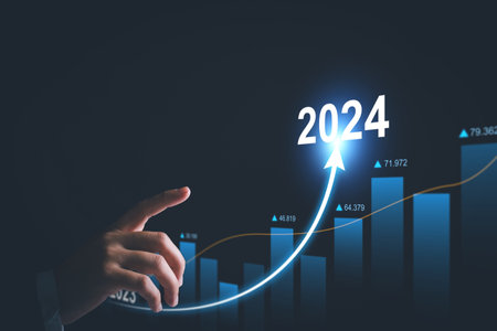 Businessman analysis profitability of working companies with digital augmented reality graphics,...