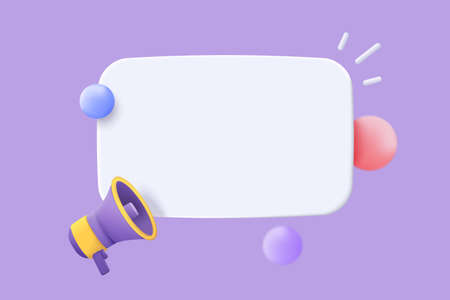3d megaphone speaker or loudspeaker bullhorn for announce promotion, megaphone loud hailer with...