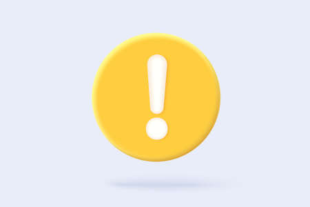 3d alert notification icon isolated on background. negative check list button choice for false, correct, tick, problem, fail on application. emergency icon vector with shadow 3D rendering illustrationのイラスト素材