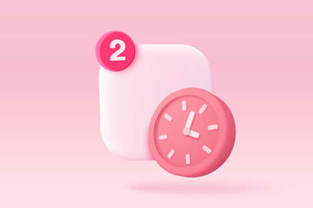 3D app icon with notification alert speech bubble, online social conversation comment push notice...