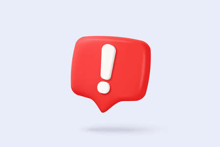 3d red danger attention bell or emergency notifications alert on rescue warning in background. alert important for security urgency concept. 3d warning urgent icon vector render illustrationのイラスト素材