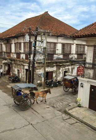 VIGAN, PHILIPPINES - JULY 25, 2015 : Historic Town of Vigan.Vigan is a UNESCO World Heritage Site in that it is one of the few Spanish colonial townのeditorial素材
