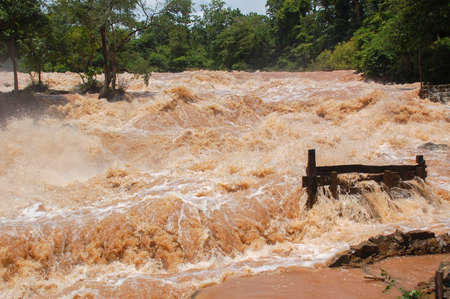 Konpapeng flood in Pakse, Laos on on 19 AUG 2007のeditorial素材