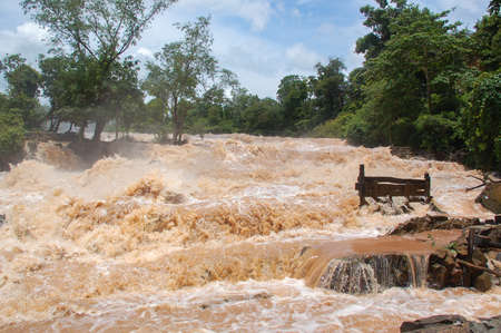 Konpapeng flood in Pakse, Laos on on 19 AUG 2007のeditorial素材