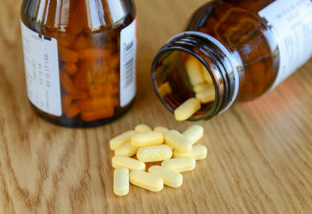 Medicine pills and bottle