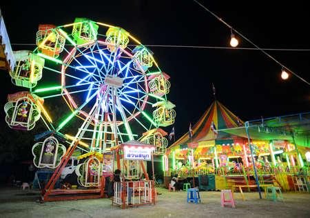 Na Dun, Thailand - February 25, 2016 : Temple fair at That Na Dun Temple on Makha Bucha dayのeditorial素材