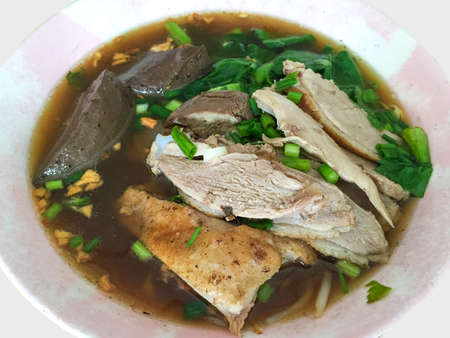 Duck spices noodle soupの写真素材