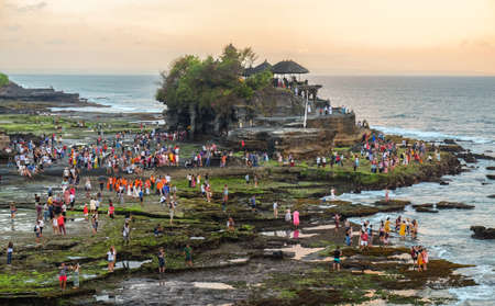 Bali, Indonesia - September 9, 2017 :  Tanah Lot Temple at Sunsetのeditorial素材
